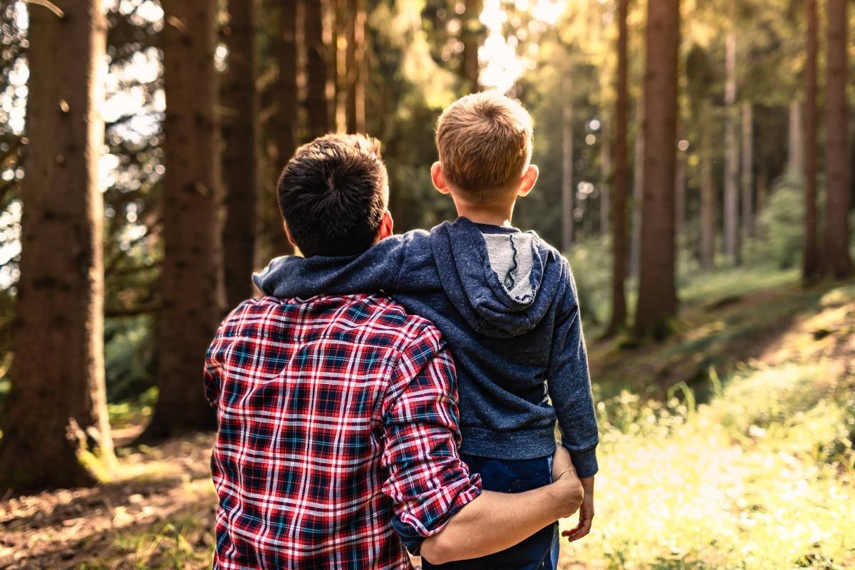 Father & Son in forest